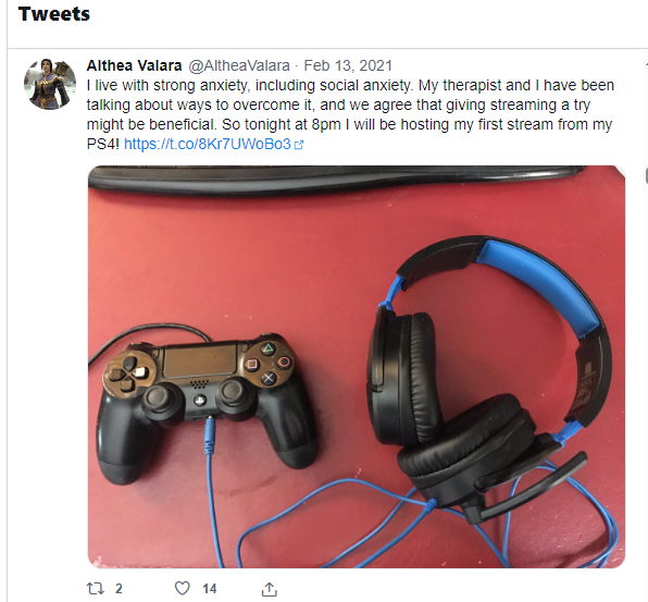 A post from Twitter dated February 13th, 2021, announcing my first Twitch stream.
